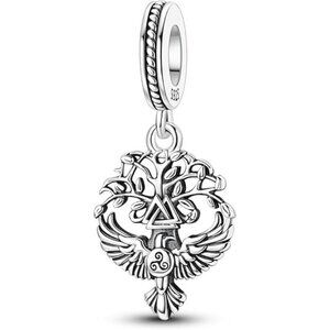 Raven And Tree Of Life Cool 925 Sterling Silver Charms Hypoallergenic Beads
